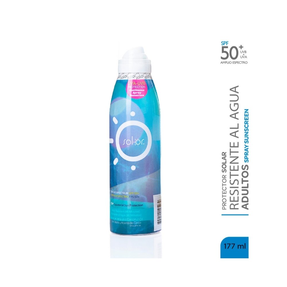 SOLOR RESISTENTE AL AGUA SPRAY SPF 50+ FRASCO 177 ML