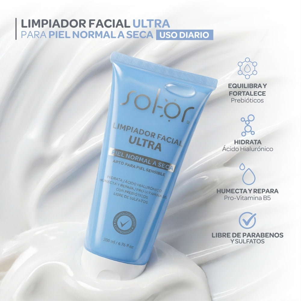 SOLOR ULTRA LIMPIADOR FACIAL EMULSION TUBO 200 ML