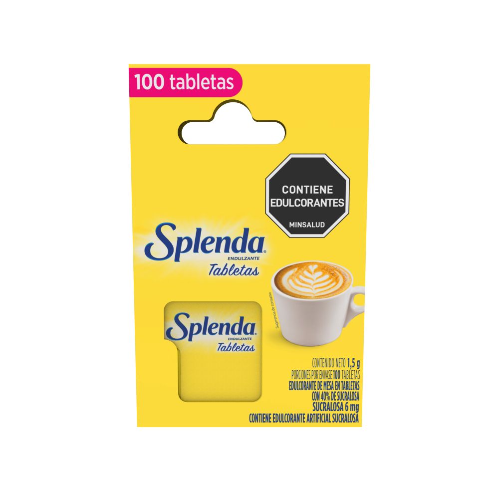 SPLENDA SUCRALOSA TABLETAS FRASCO 100UNDS