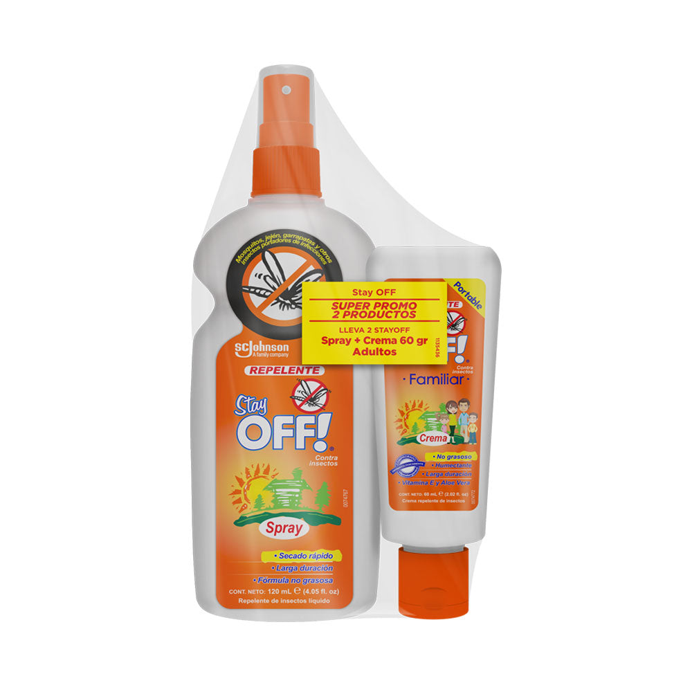 STAY OFF SPRAY ADULTO 120 GTS CREMA TUBO 60 ML