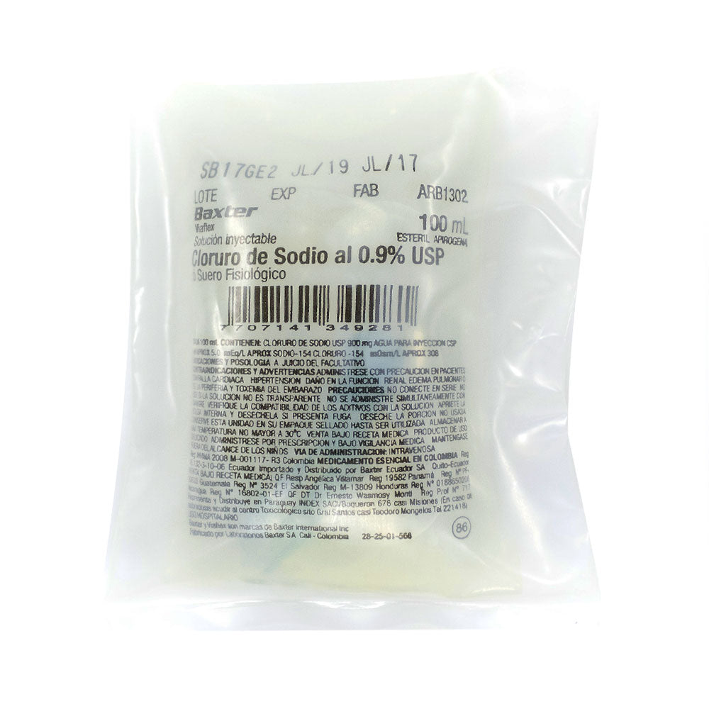 SUERO FISIOLOGICO LIQUIDO 0.09 BOLSA 100 ML