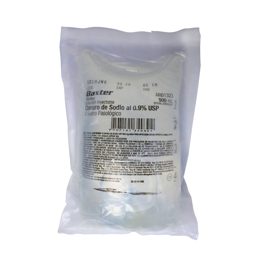 SUERO FISIOLOGICO SOLUCION 0.09 BOLSA 500 ML