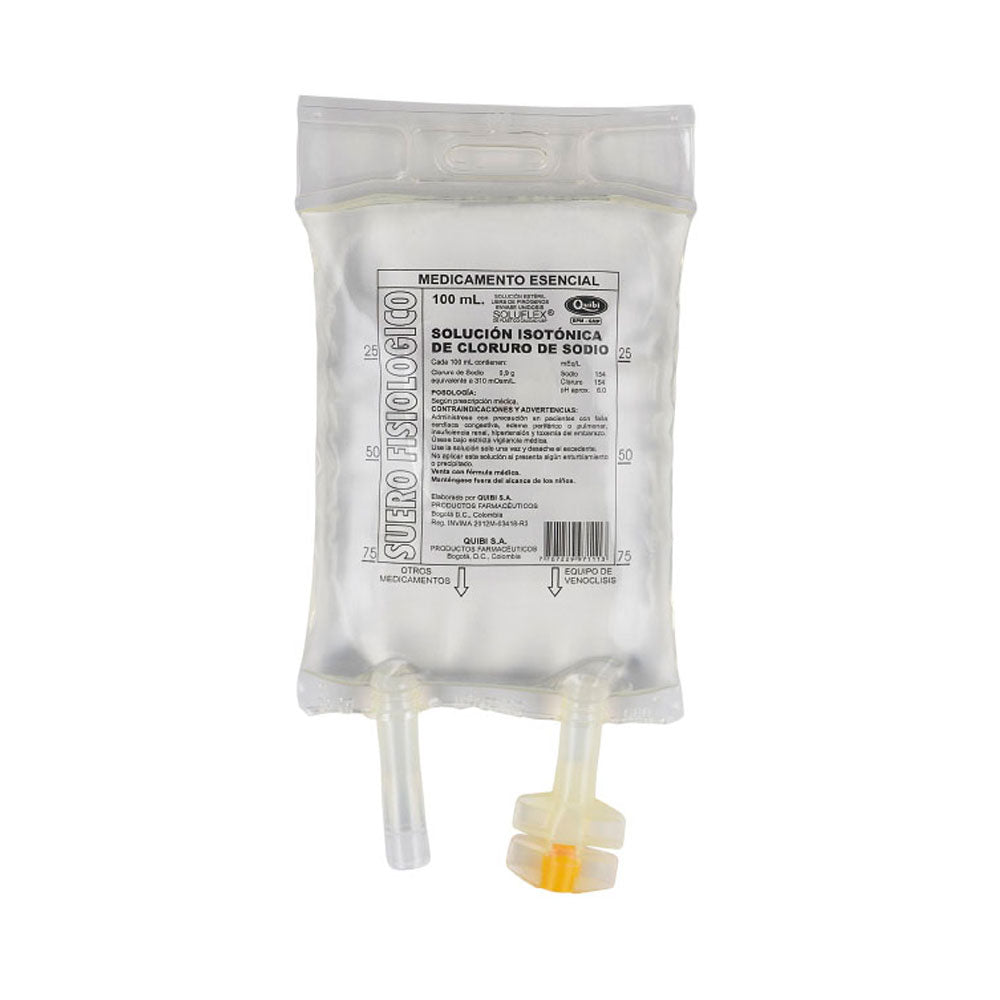 SUERO FISIOLOGICO SOLUCION SALINA BOLSA 100 ML