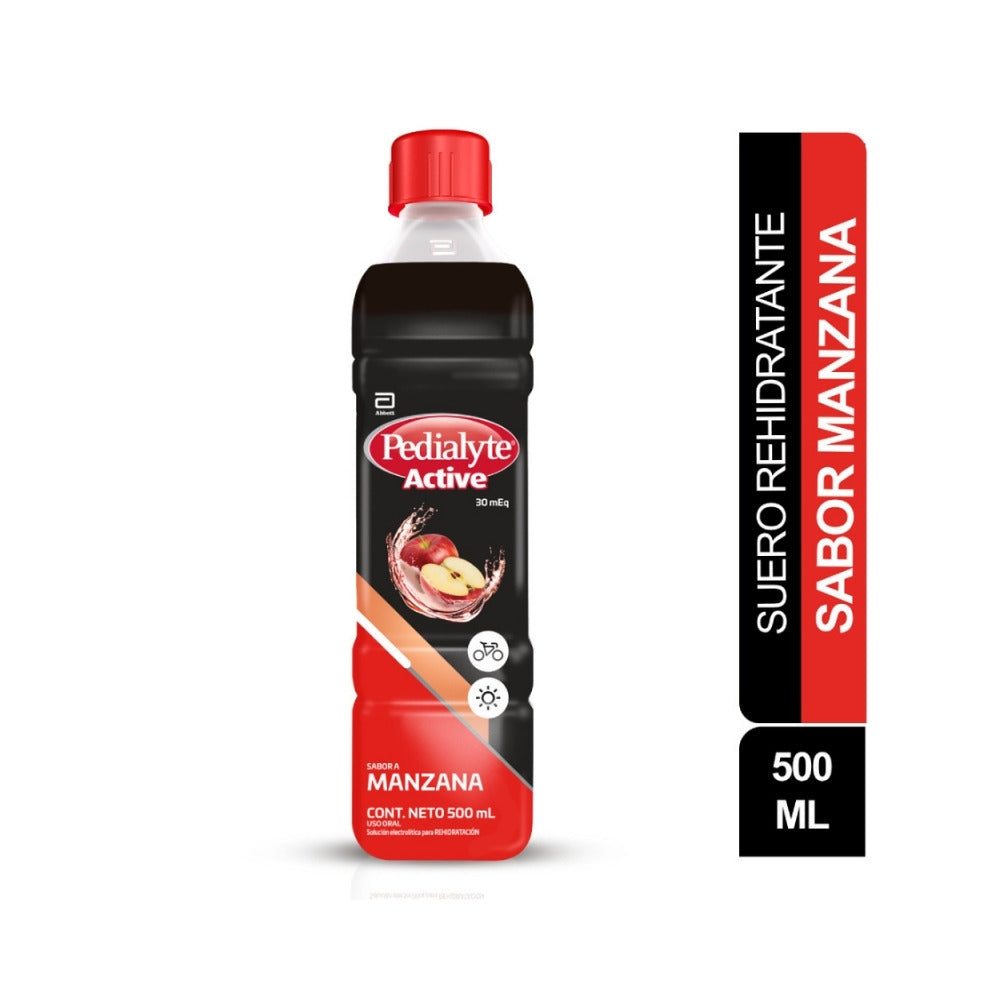 SUERO PEDIALYTE ACTIVE 30 MANZANA FRASCO 500 ML