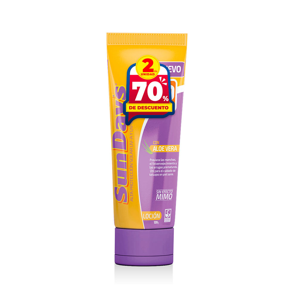 SUN DAY´S PROTECTOR SOLAR OFERTA PAGUE 1 LLEVE 2DA CON 70%