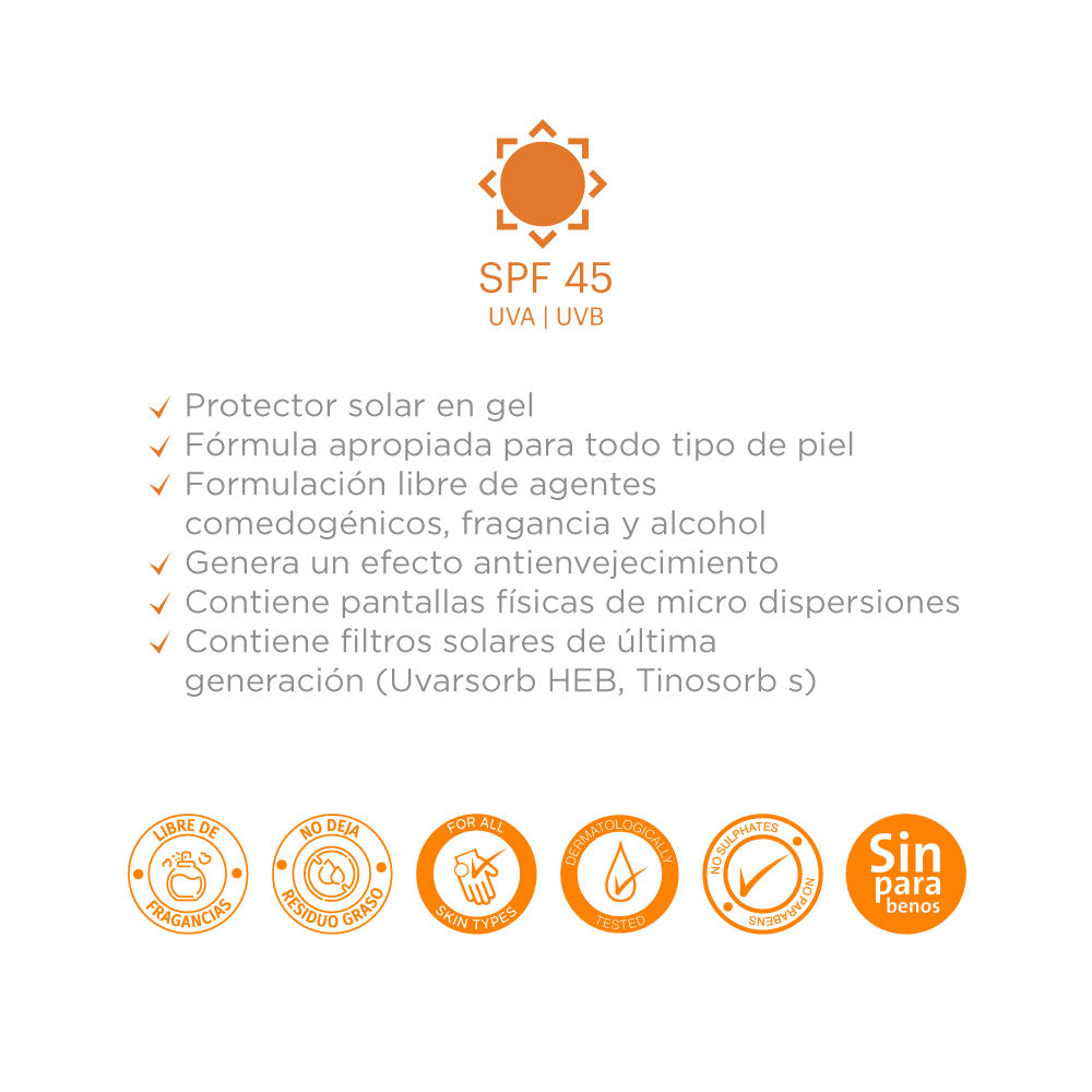 SUNGLASS PROTECTOR SOLAR GEL SPF 45 CAJA 80 ML