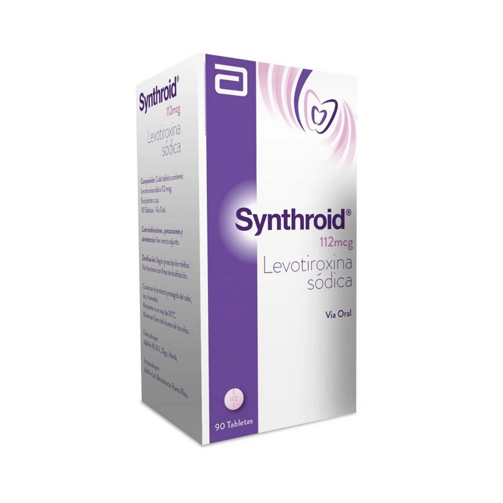 SYNTHROID TABLETAS 112 MCG CAJA X 90 UNDS
