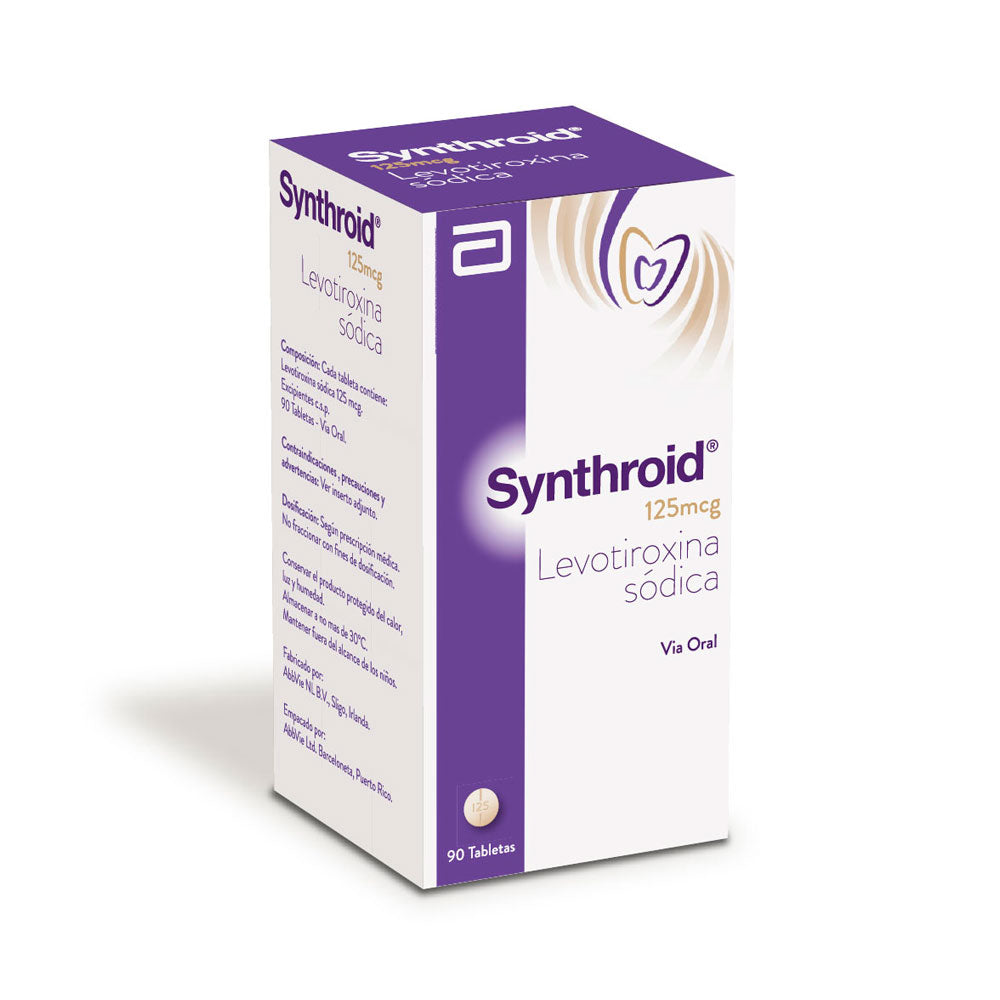 SYNTHROID TABLETAS 125 MCG CAJA X 90 UNDS