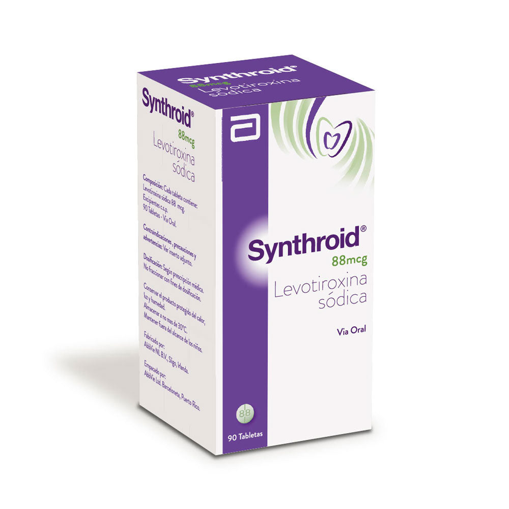 SYNTHROID TABLETAS 88 MCG CAJA X 90 UNDS