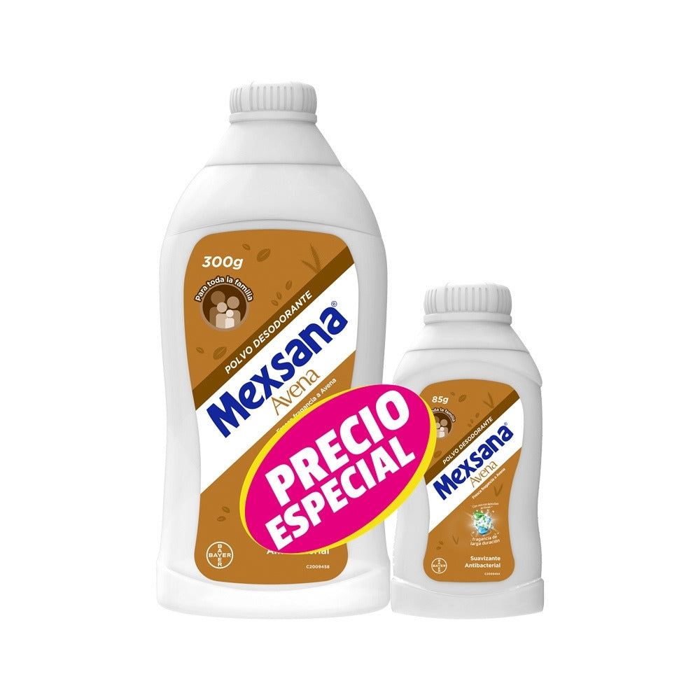 TALCO MEXSANA AVENA FRASCO 300G + 85G