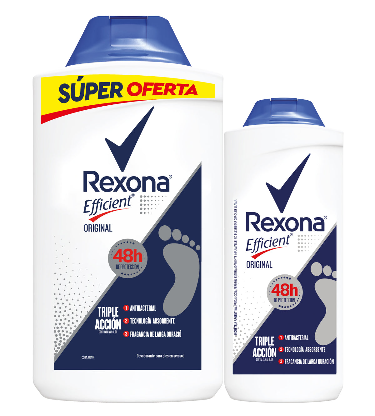 TALCO REXONA EFFICIENT ORIGINAL FRASCO 300G + 85G