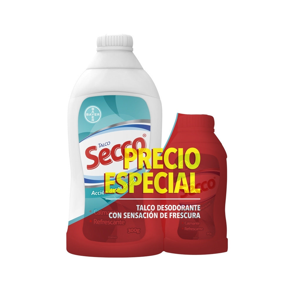 TALCO SECCO MEDICADO FRASCO 300G + 90G