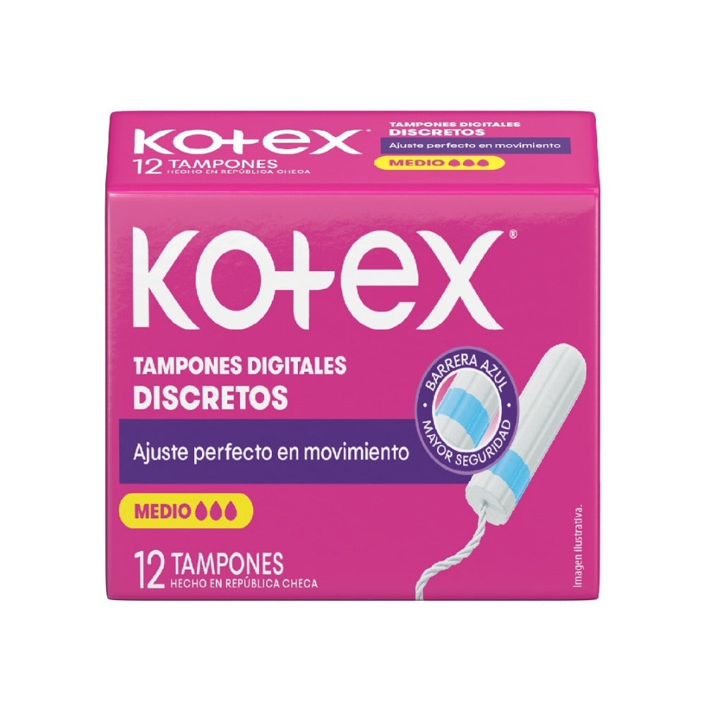 TAMPONES DIGITALES KOTEX MEDIO CAJA X 12 UNDS
