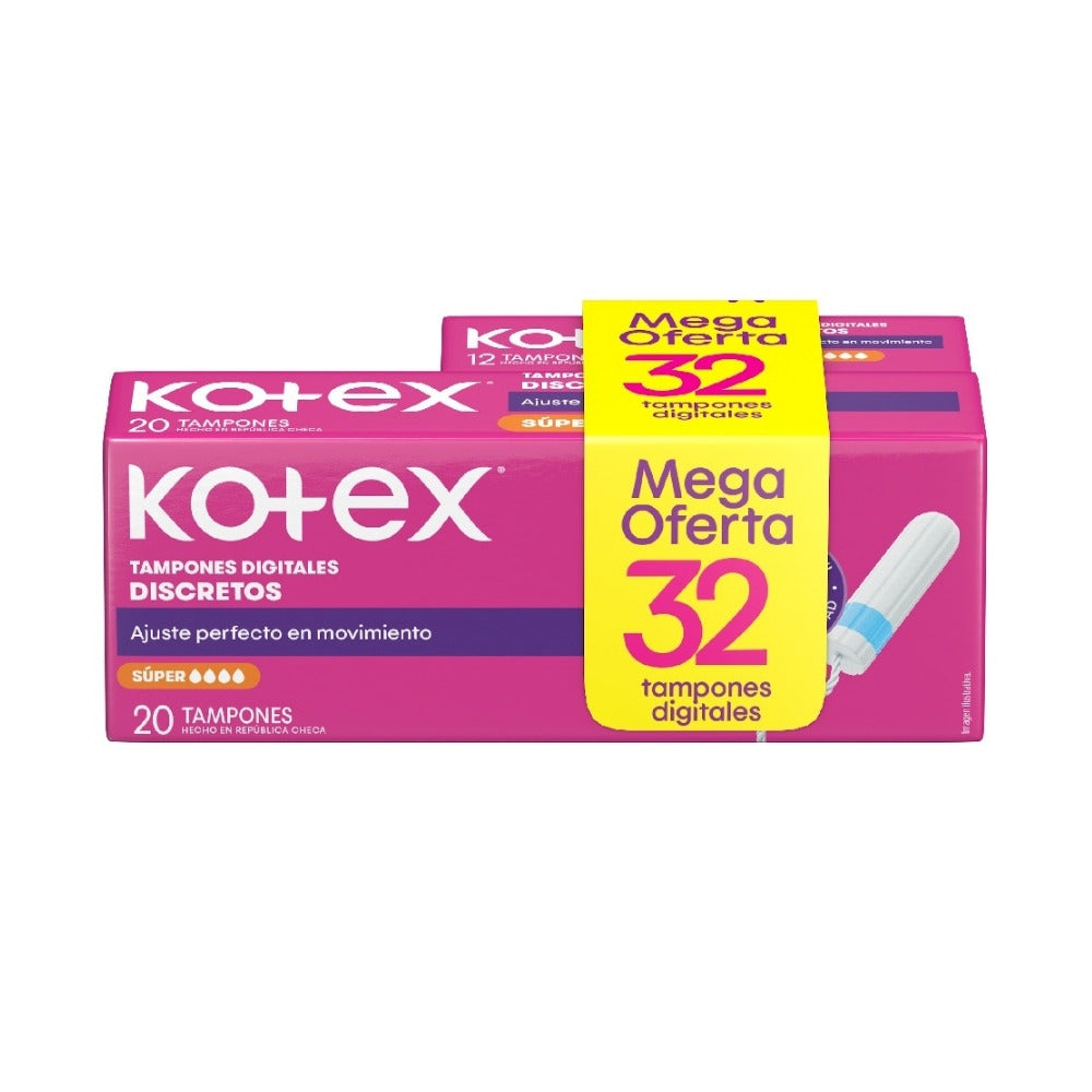 TAMPONES DIGITALES KOTEX SUPER P.E CAJA X 32 UNDS