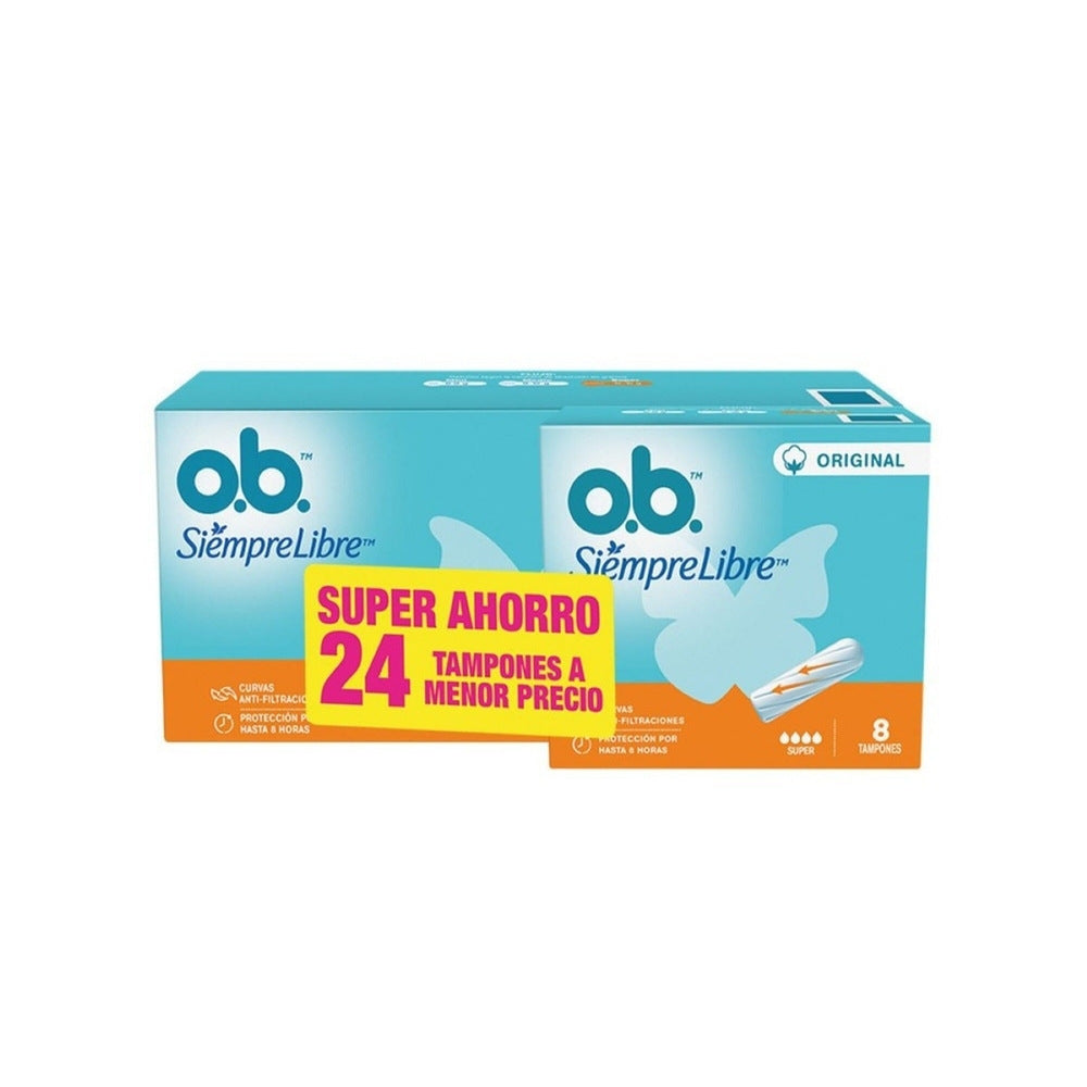TAMPONES OB ORIGINAL SUPER P.E CAJA 16+8 UNDS