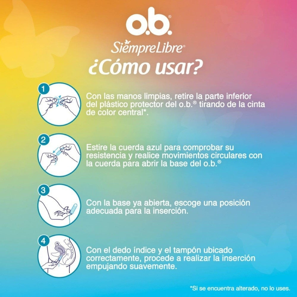TAMPONES OB SIEMPRE LIBRE MINI ORIGINAL CAJA X 8 UNDS