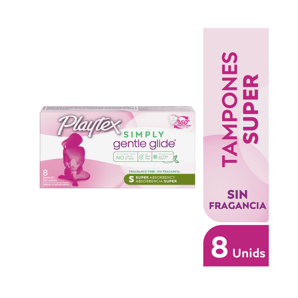 TAMPONES PLAYTEX SUPER GENTLE GLIDE CAJA X 8 UNDS