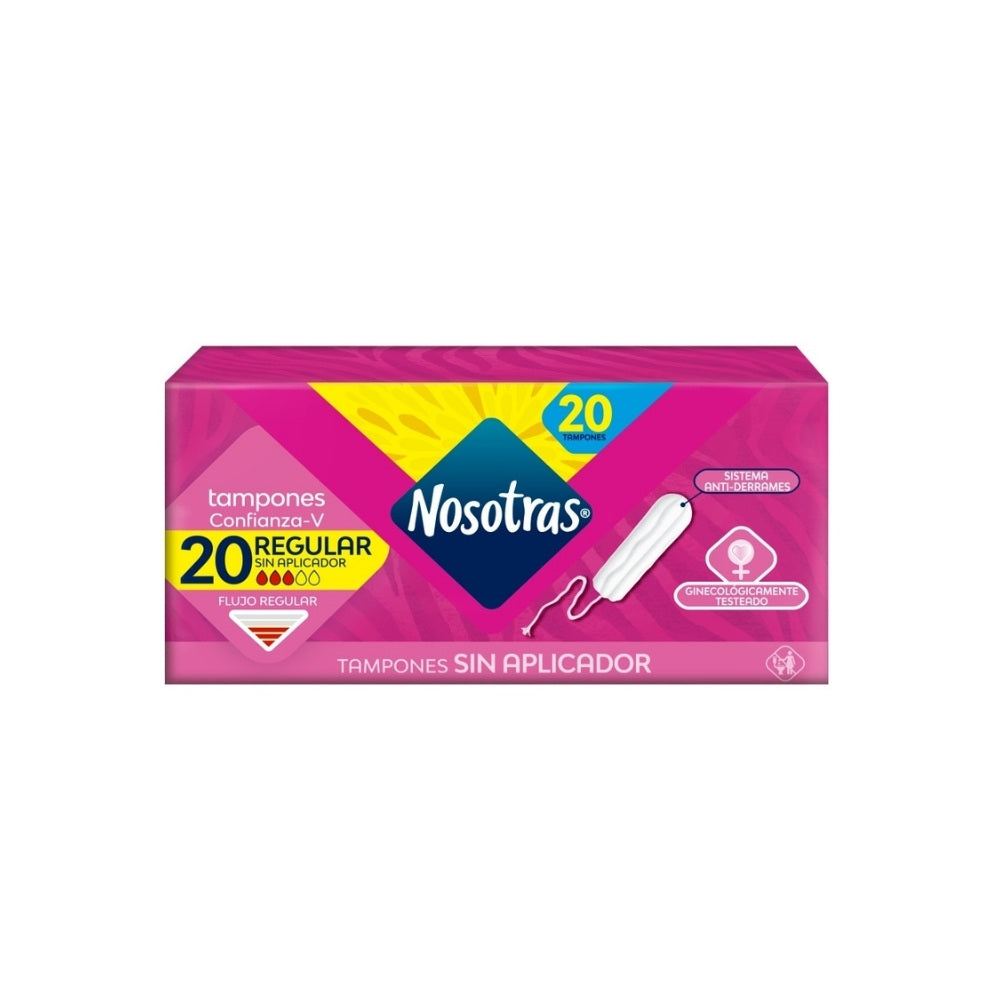 TAMPONES SIN APLICADOR NOSOTRAS REGULAR CAJA X 20 UNDS