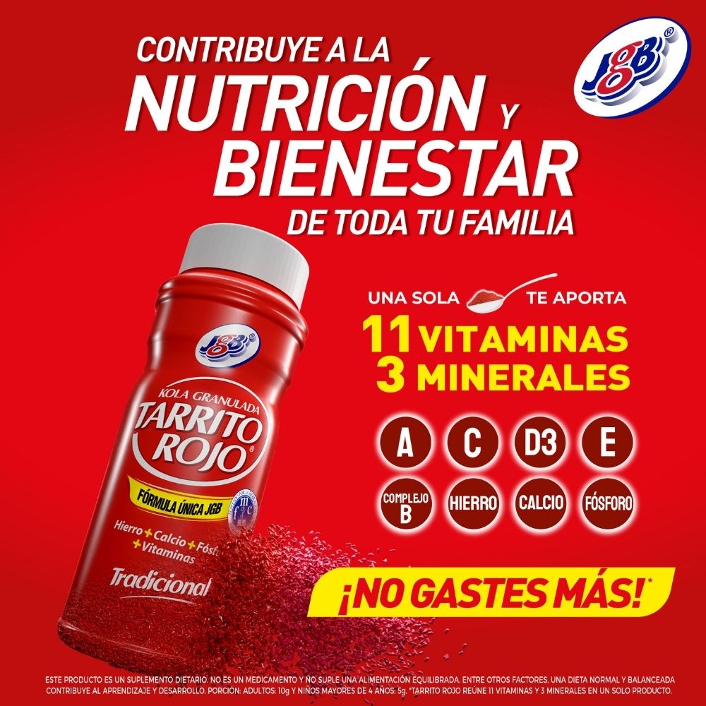 TARRITO ROJO JGB KOLA GRANULADA FRASCO 135 G