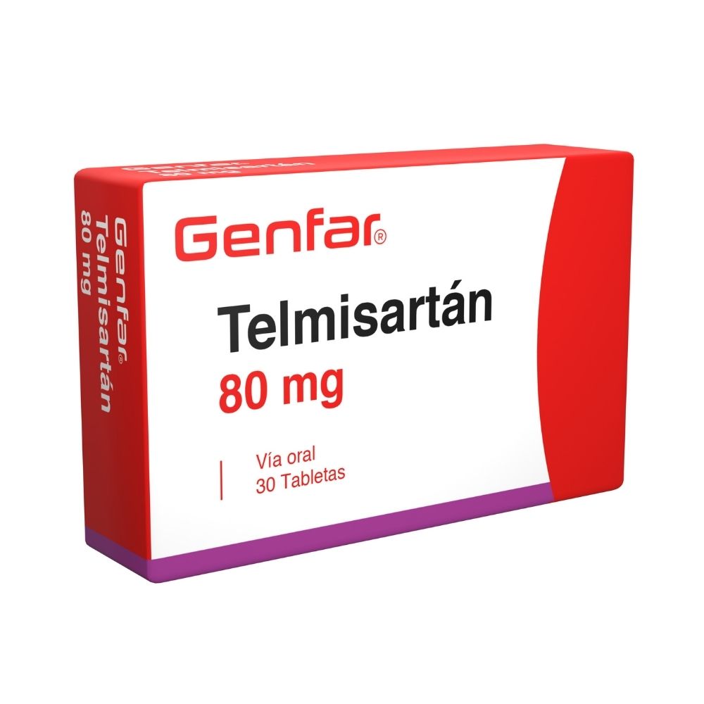 TELMISARTAN GENFAR (RG) TABLETAS 80 MG CAJA X 30 UNDS