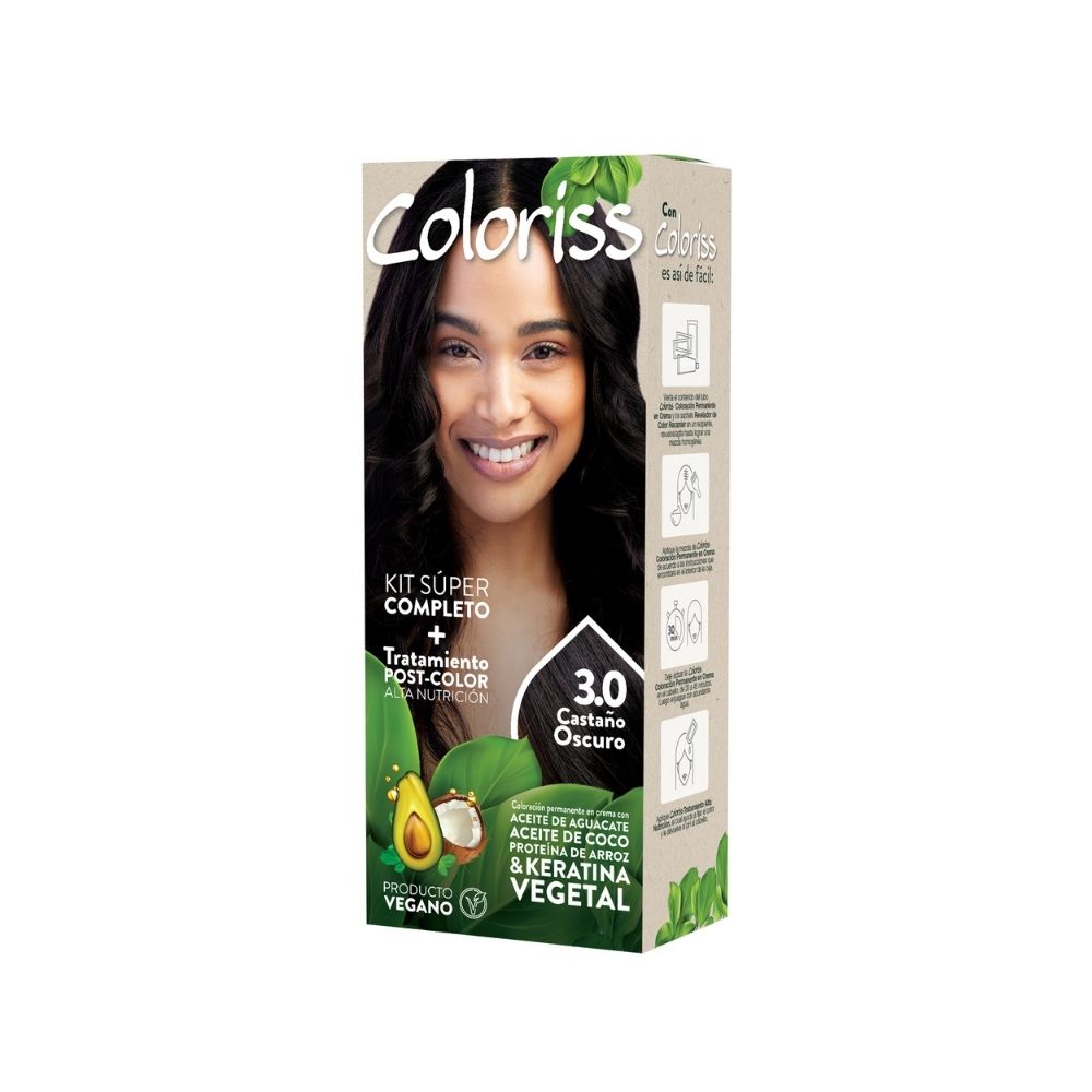 TINTURA COLORISS 3 CASTAÑO OSCURO CAJA 50 G