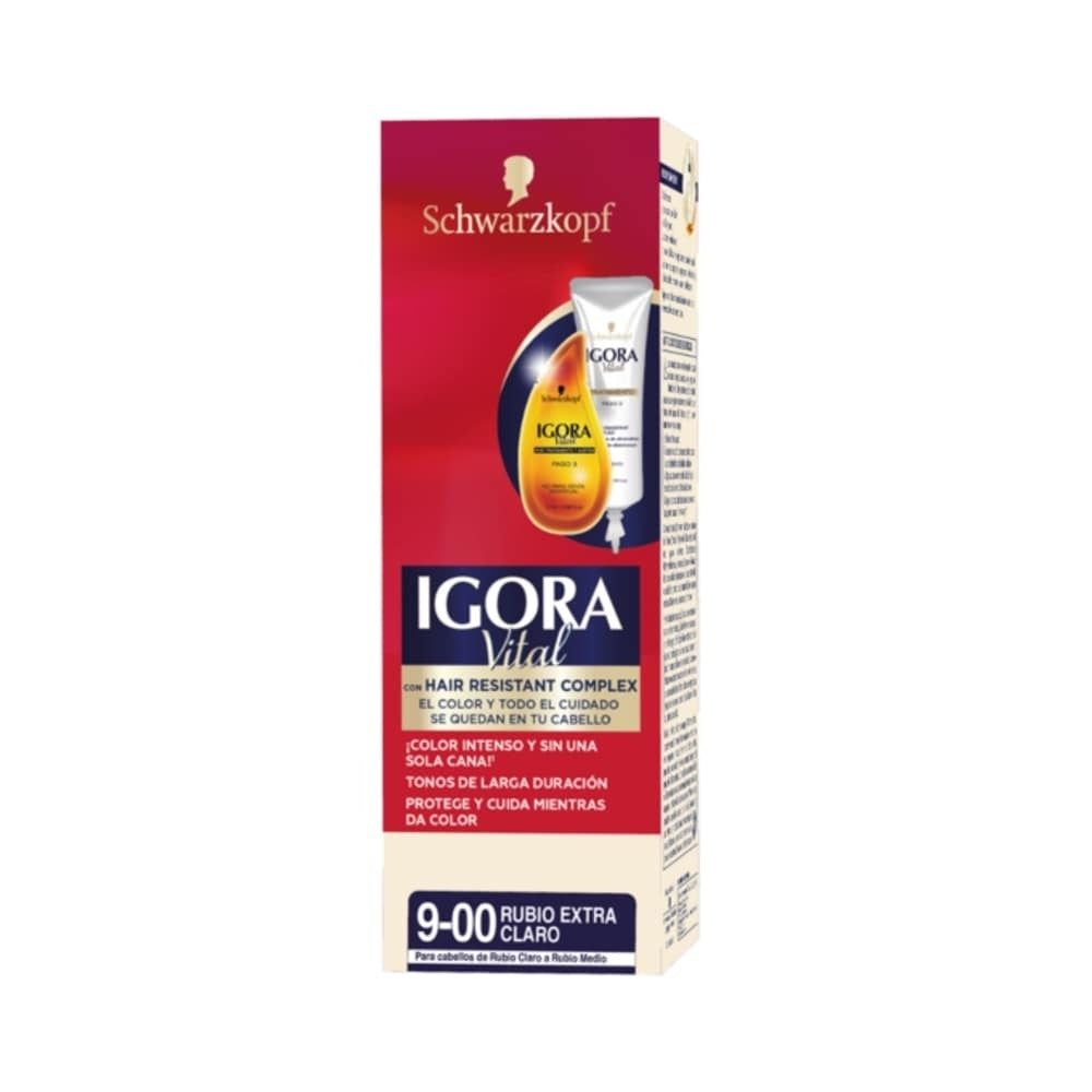 TINTURA IGORA VITAL 9-00 RUBIO EXTRA CLARO CAJA 50 ML