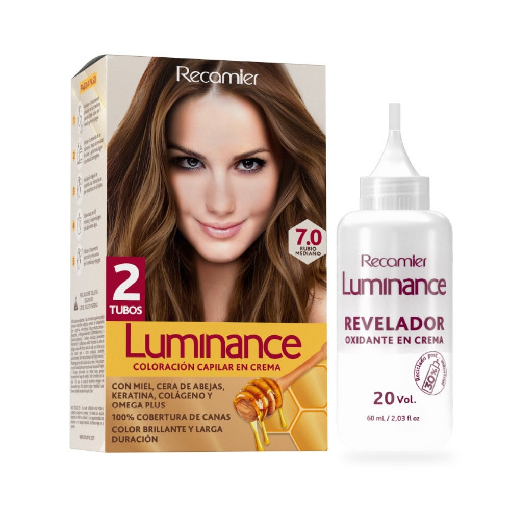 TINTURA LUMINANCE KIT 7.0+OXIGENTA CAJA X 2 UNDS