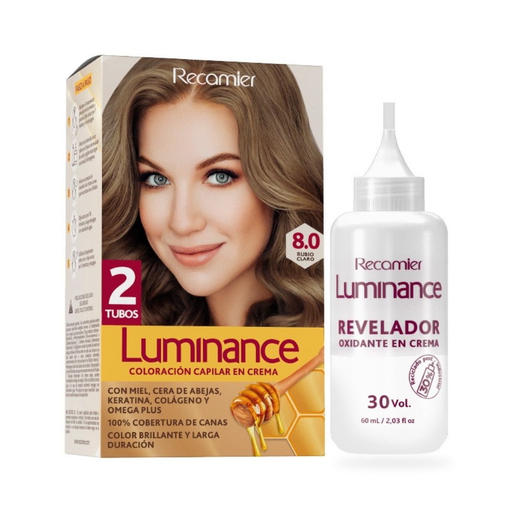 TINTURA LUMINANCE KIT 8.0+OXIGENTA CAJA X 2 UNDS