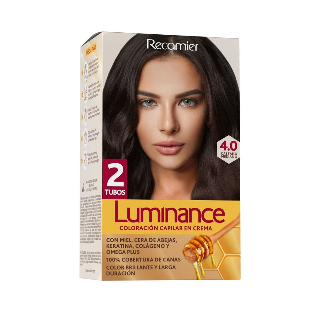 TINTURA LUMINANCE KIT DOBLE TUBO 4.0 CASTAÑO MEDIANO CAJA 60 G