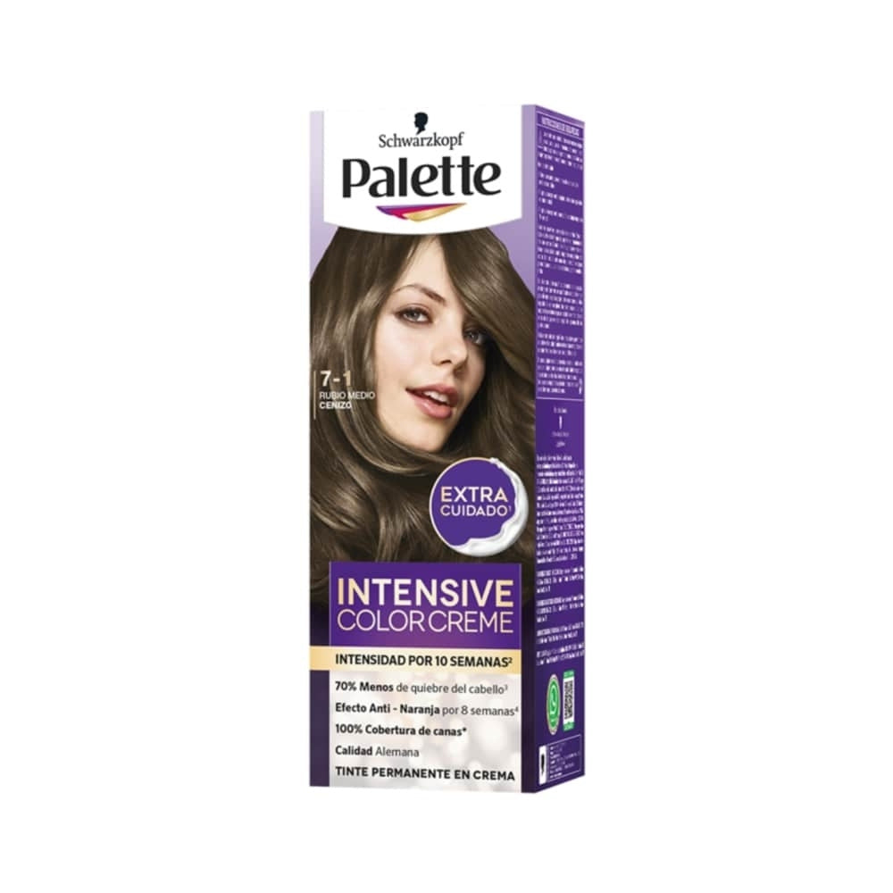 TINTURA PALETTE 7-1 RUBIO MEDIO CENIZO CAJA 50 ML