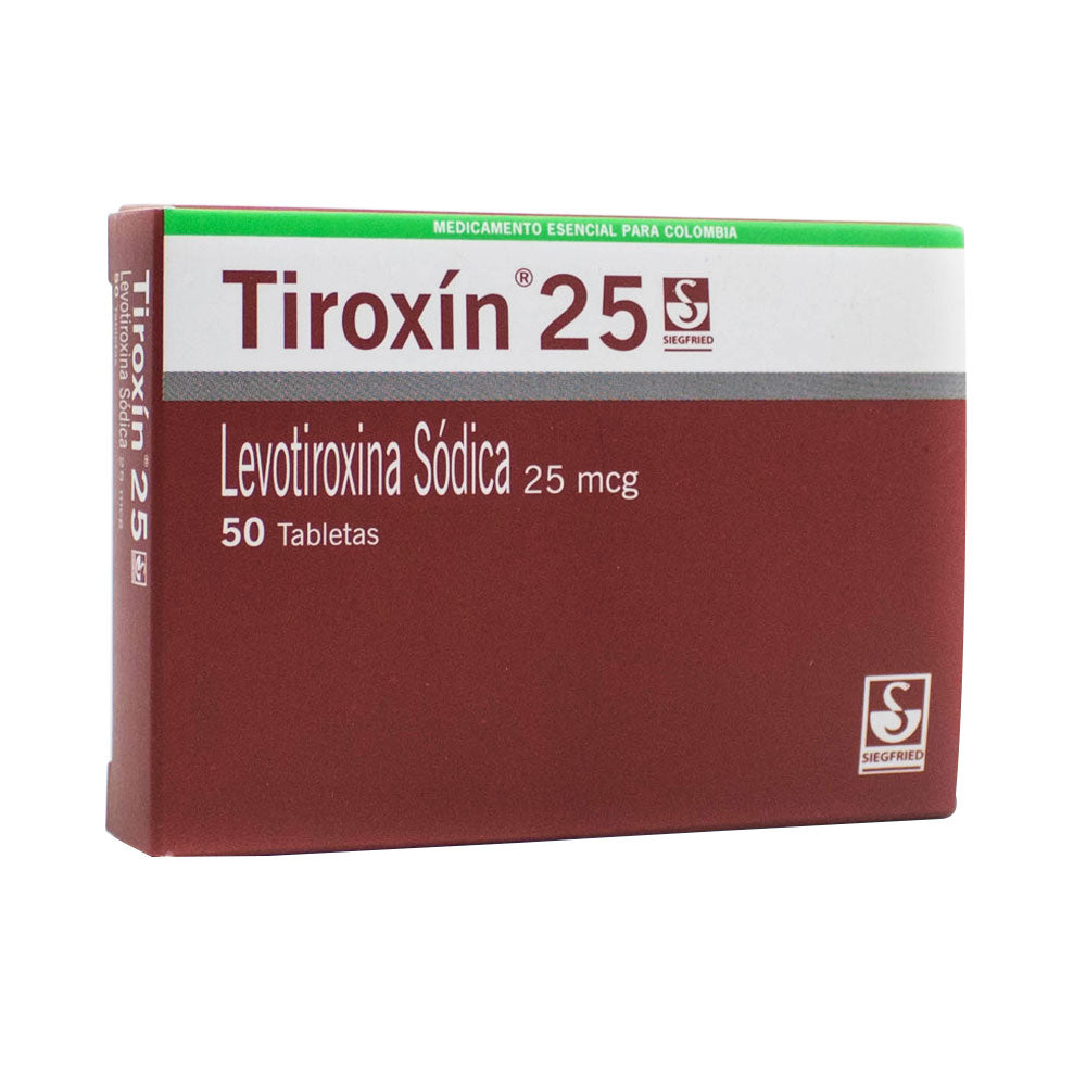 TIROXIN TABLETAS 25 MCG CAJA X 50 UNDS