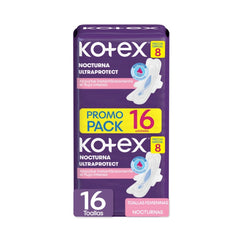 Toallas Higienicas Kotex Nocturna P.E Bolsa X 16 Unds