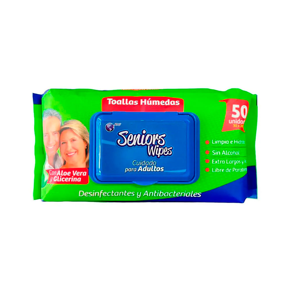 TOALLAS HUMEDAS SENIORS WIPES BOLSA X 50 UNDS