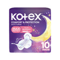 TOALLAS KOTEX COMFORT Y PROTECCION NOCTURNA BOLSA X 10 UNDS