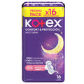 TOALLAS KOTEX COMFORT Y PROTECCION NOCTURNA BOLSA X 16 UNDS