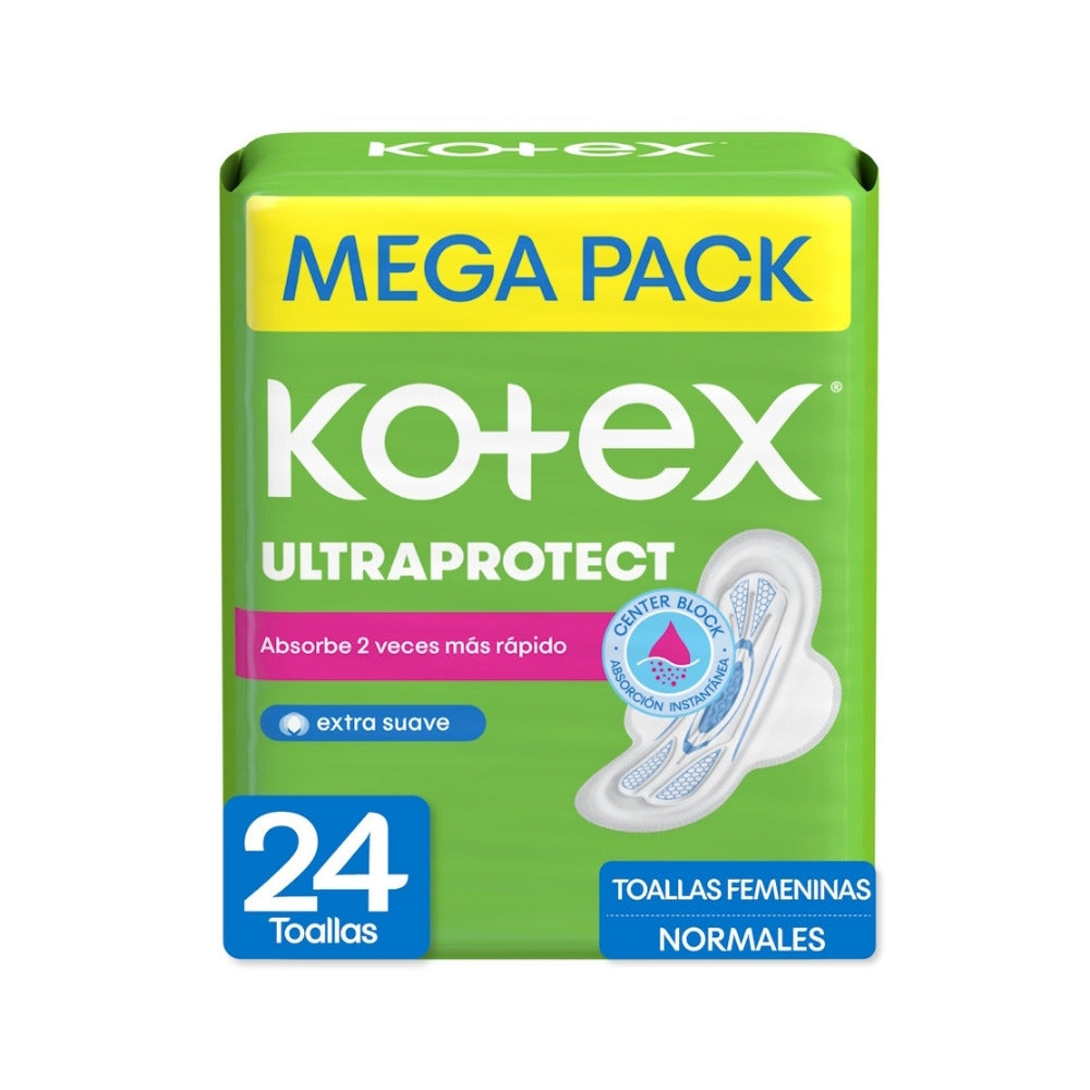 TOALLAS KOTEX NORMAL TELA ALAS PAQUETE X 24 UNDS