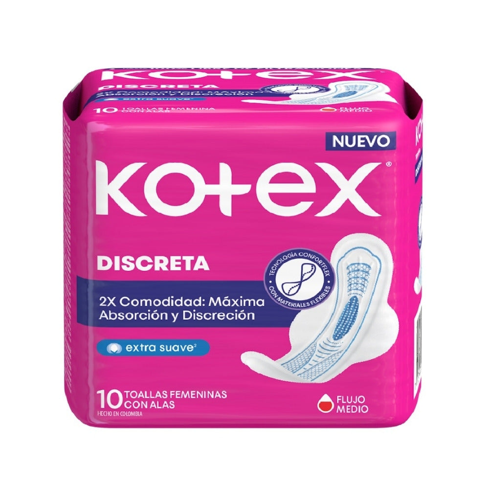 TOALLAS KOTEX ULTRA FINA TELA INSTACEN BOLSA X 10 UNDS