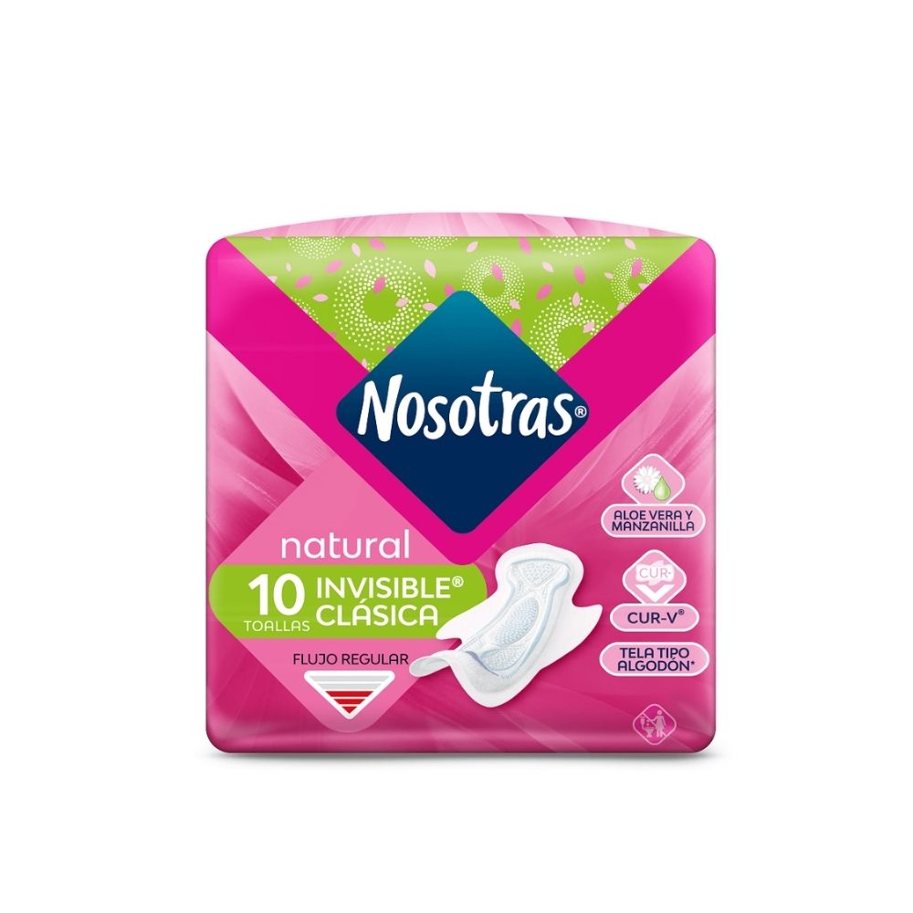 TOALLAS NOSOTRAS INVISIBLE CLASICA TELA BOLSA X 10 UNDS