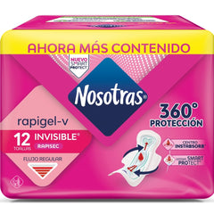 Toallas Nosotras Invisible Rapigel Bolsa X 12 Unds