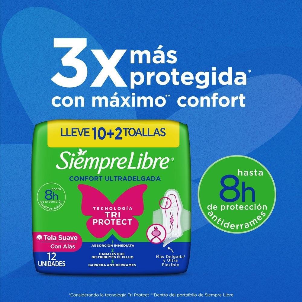 TOALLAS STAYFREE ADAPT PLUS ULTRADELG BOLSA X 12 UNDS