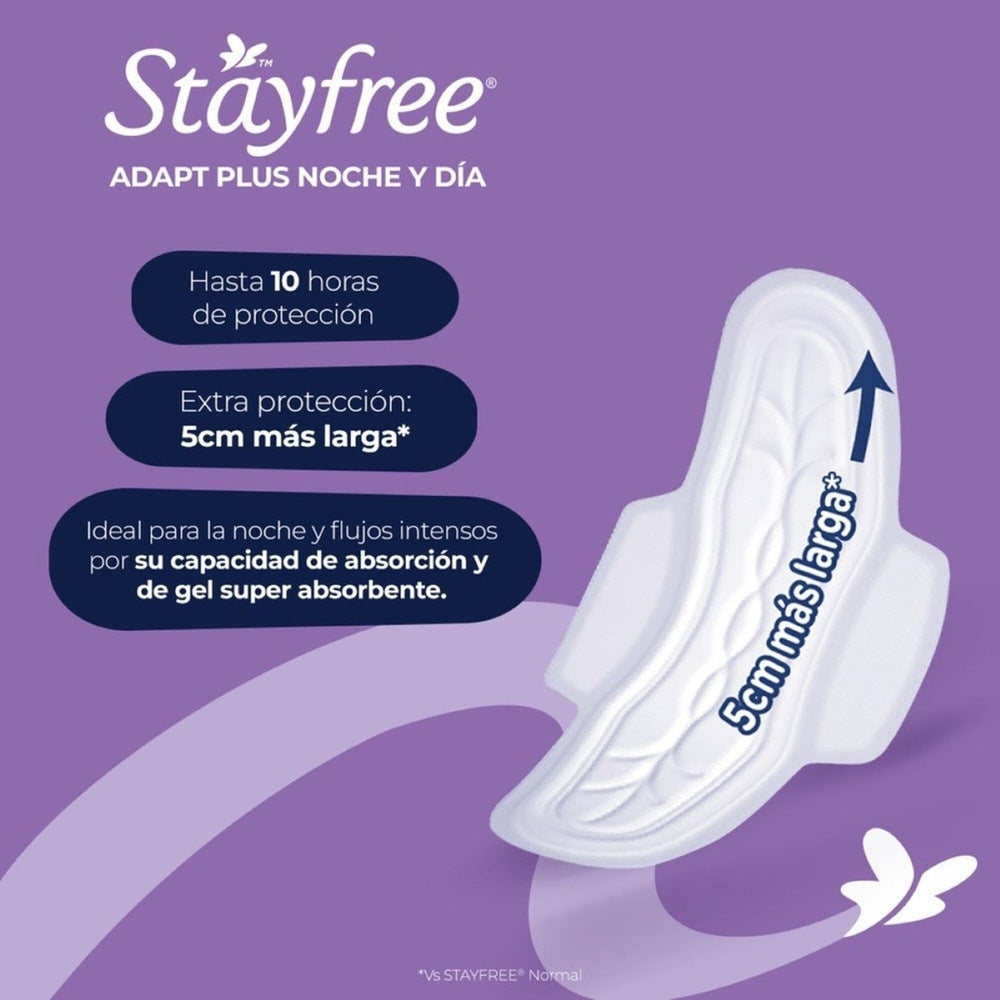 TOALLAS STAYFREE NOCHE Y DIA ALAS BOLSA X 8 UNDS