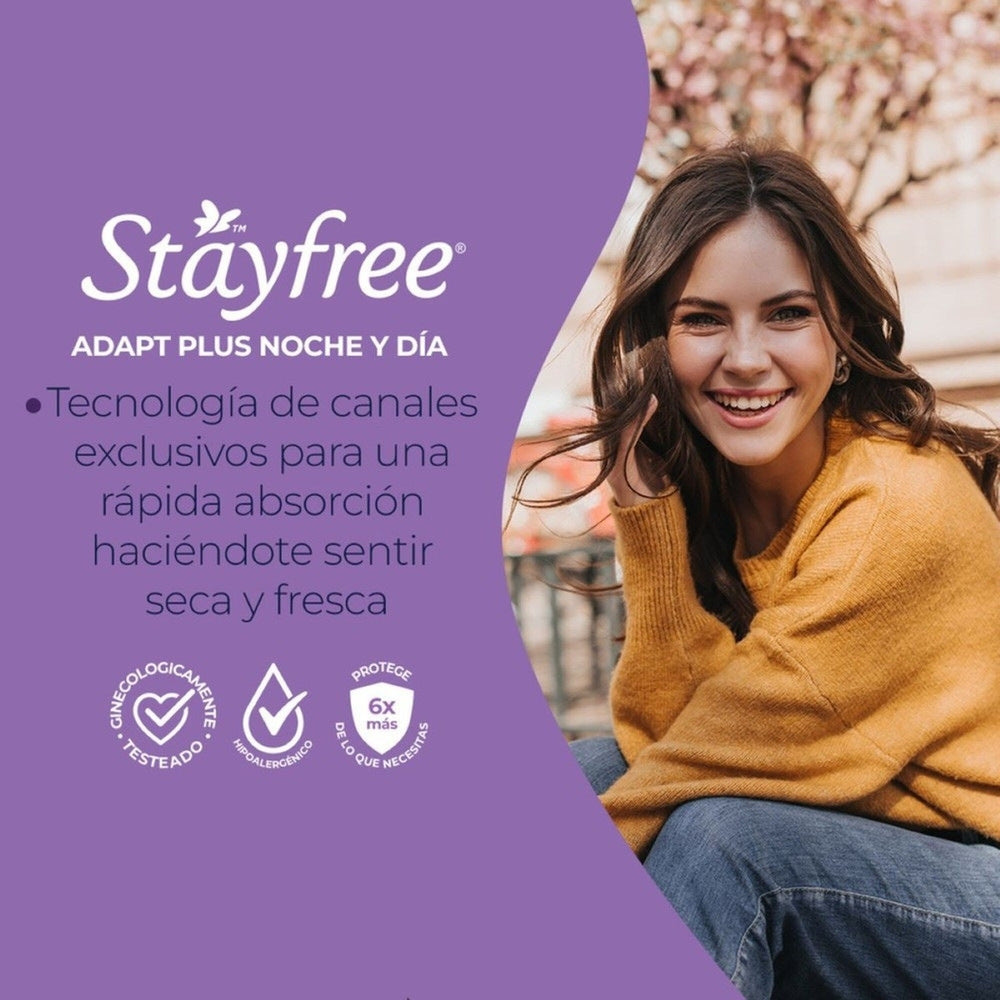 TOALLAS STAYFREE NOCHE Y DIA ALAS BOLSA X 8 UNDS