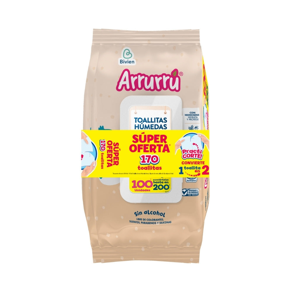 TOALLITAS ARRURRU AVENA Y KARITE OFERTA X 170 UNDS