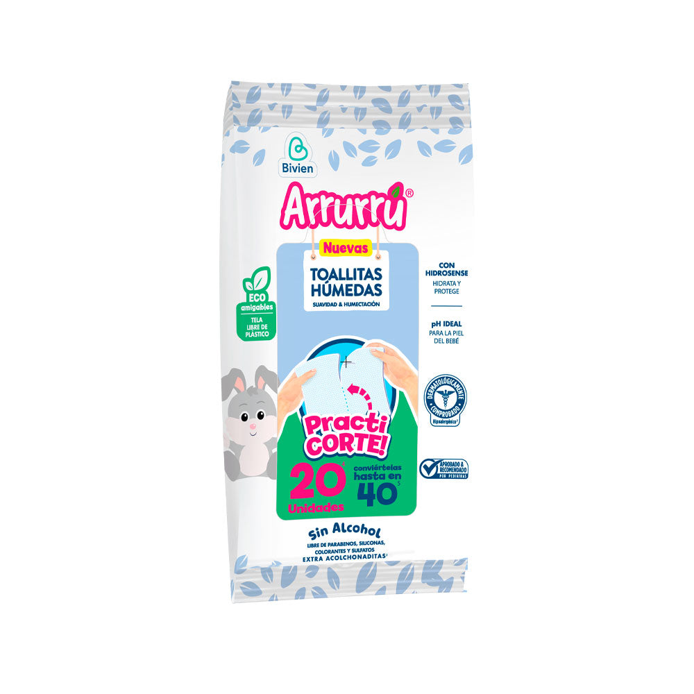 TOALLITAS ARRURU ECOAMIGABLES BOLSA X 20 UNDS