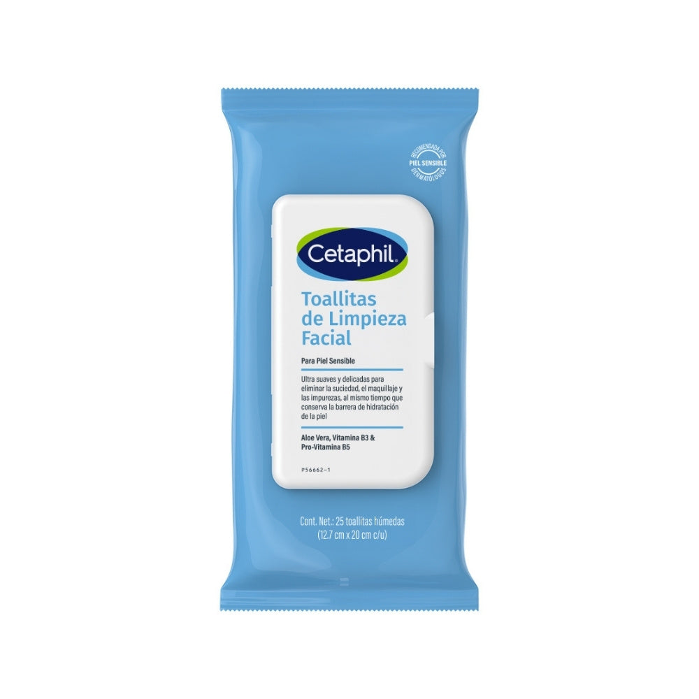 TOALLITAS CETAPHIL LIMPIEZA FACIAL BOLSA X 25 UNDS