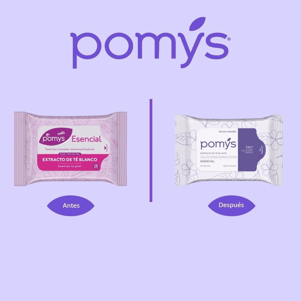 TOALLITAS DESMAQUILLADORAS POMYS BASIC BOLSA X 28 UNDS