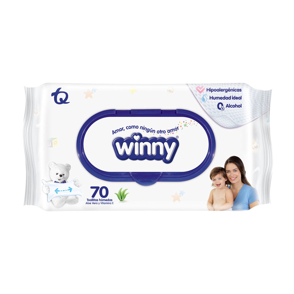 TOALLITAS WINNY ALOE BOLSA X 70 UNDS