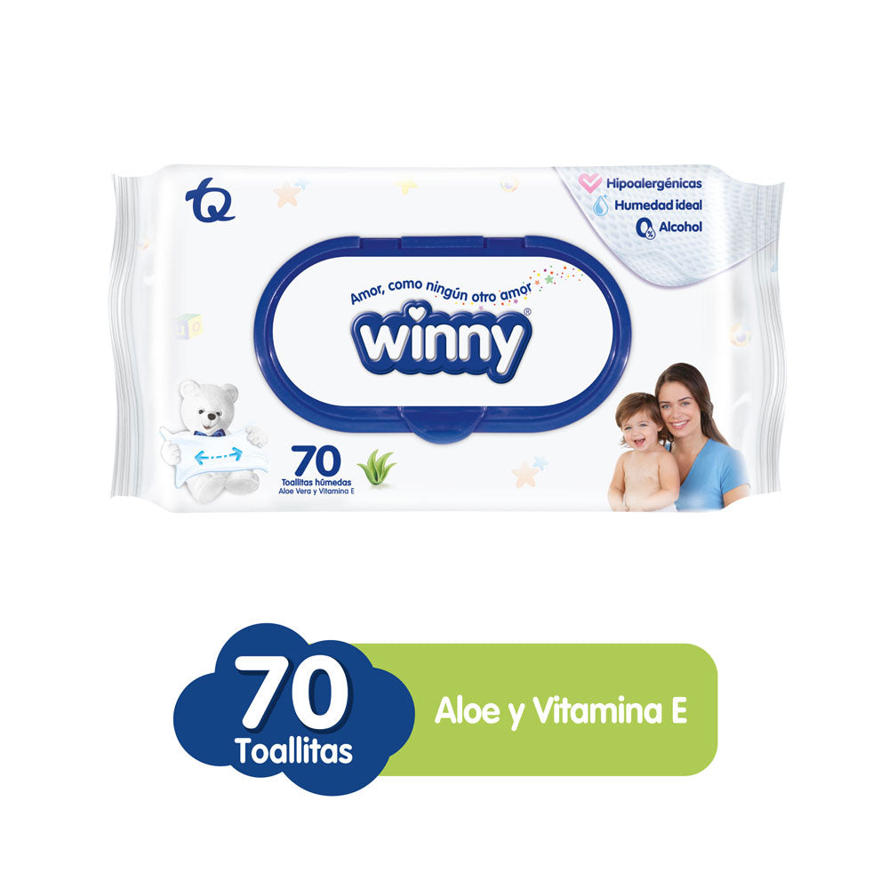 TOALLITAS WINNY ALOE BOLSA X 70 UNDS