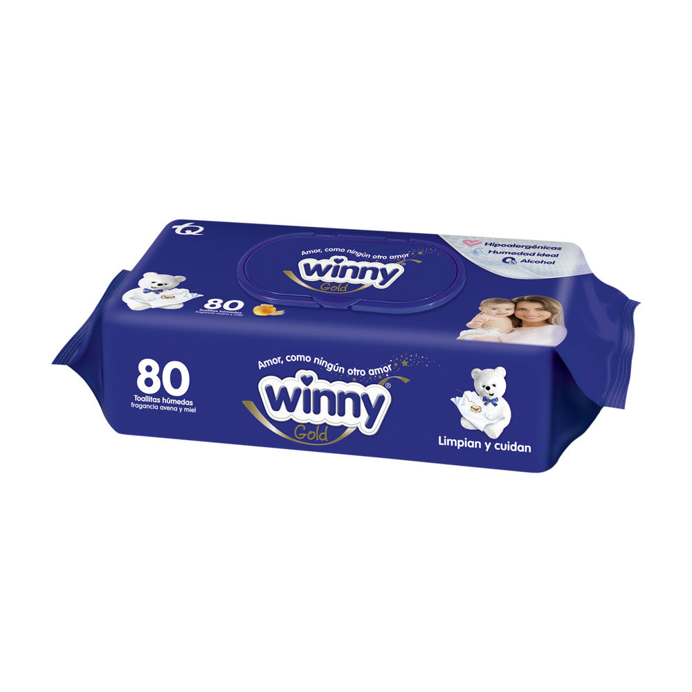 TOALLITAS WINNY AVENA/MIEL BOLSA X 80 UNDS