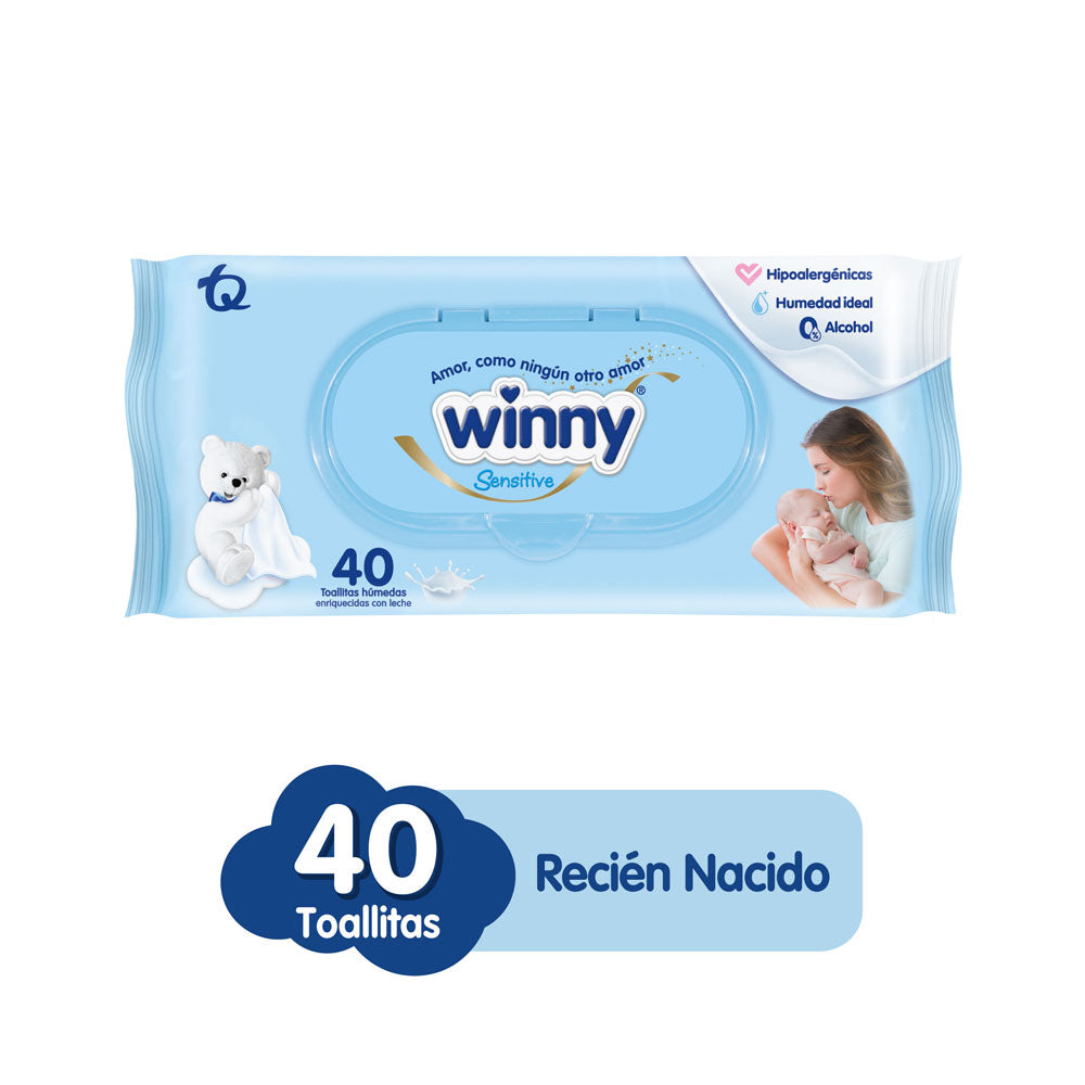 TOALLITAS WINNY SENSITIVE BOLSA X 40 UNDS
